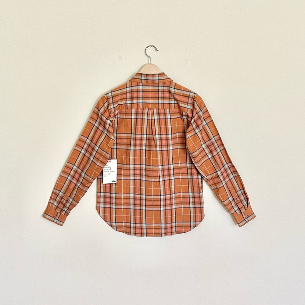 NEW REI Heritage Wallace Lake Flannel Shirt Sunset Spice Women’s size XS - Picture 7 of 11